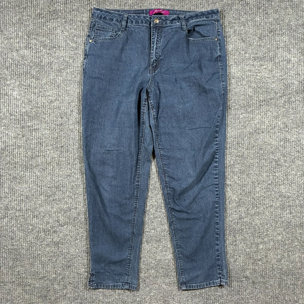 Jeanbay Womens Jeans 16W Blue Stretch Embellished‎ Butterfly Pockets High Rise